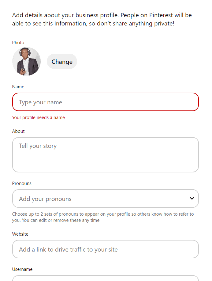 Pinterest For Ecommerce: Complete your profile Pinterest For Ecommerce: Complete your profile