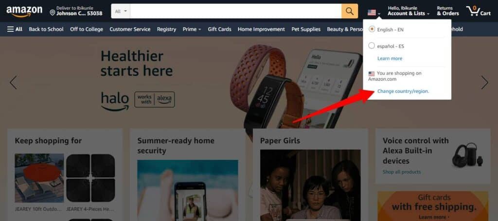 How to change amazon language on Amazon website-2